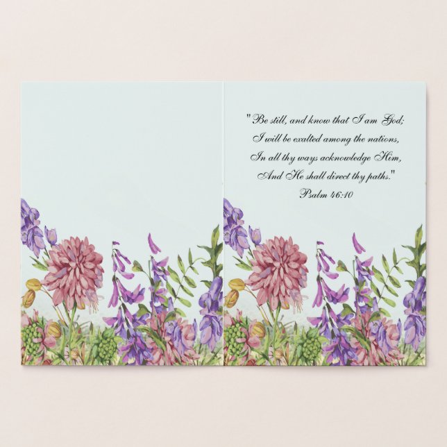 Personlig Bible Verse Blommigt Greeting Card Folierat Kort (Insida)