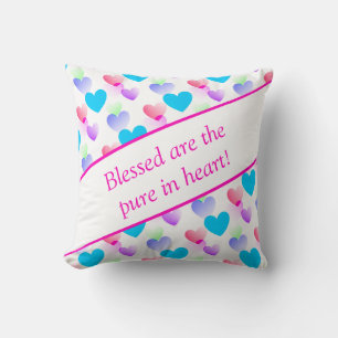 Personlig Bible Verse Hearts Elegant Roligt Rosa Kudde