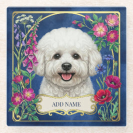 Personlig Bichon Frise Blå Blommig Ölkopp