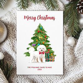 Personlig Bichon Frise Hund jul Julkort