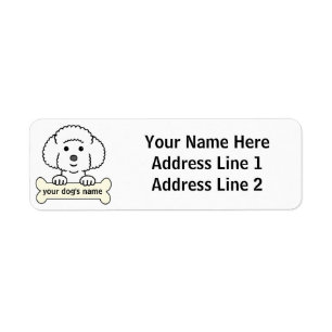 Personlig Bichon Frise Returadress Etikett