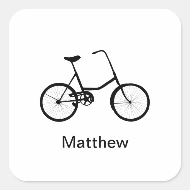 Personlig Bicycle Fyrkantigt Klistermärke (Framsida)