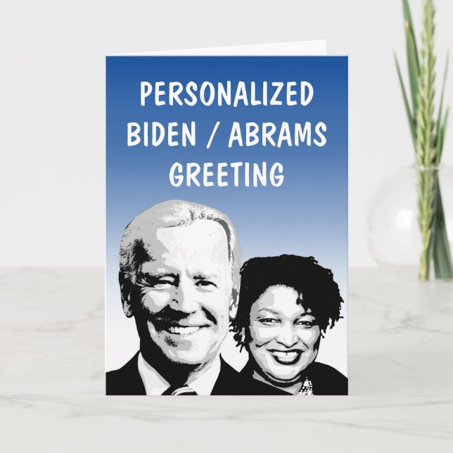 Personlig Biden Abrams 2020-hälsningskort Kort (Framsida)