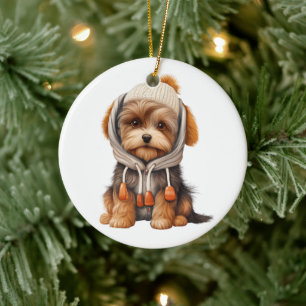 Personlig Biewer Terrier Hund Julgransprydnad Keramik