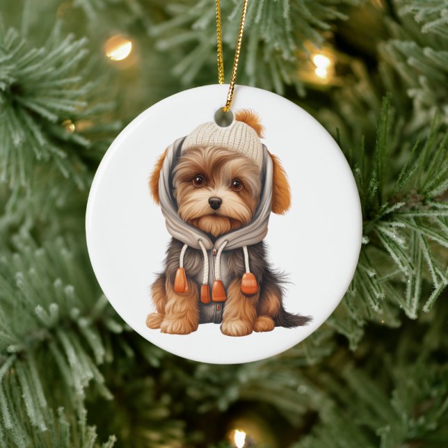 Personlig Biewer Terrier Hund Julgransprydnad Keramik (Träd)