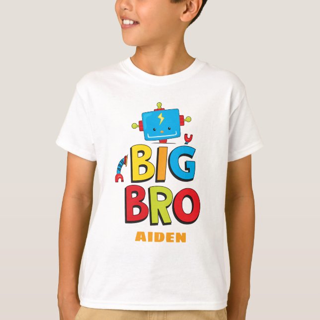 Personlig Big Brother Robot T-shirt (Framsida)