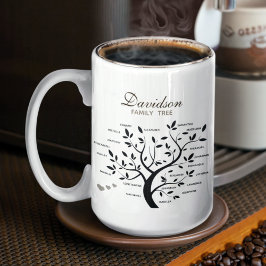 Personlig Big Family Träd (20 namn) Kaffemugg