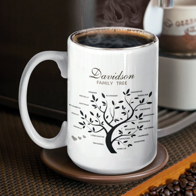Personlig Big Family Träd (20 namn) Kaffemugg (Skapare uppladdad)