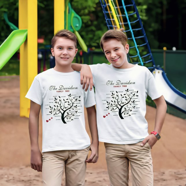 Personlig Big Family Träd (20 namn) T Shirt (Skapare uppladdad)