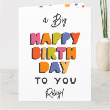 Personlig Big Grattis på födelsedagen Card