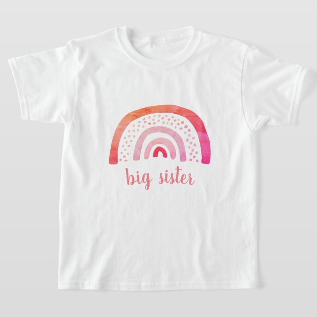 Personlig Big Sister Boho Rainbow T Shirt (Laydown)