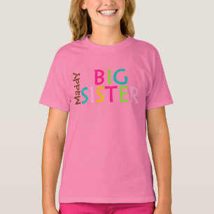 Personlig Big Sister Girls Ringer Tee Shirt