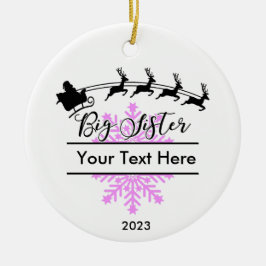 Personlig Big Sister-jultomten Julgransprydnad Keramik