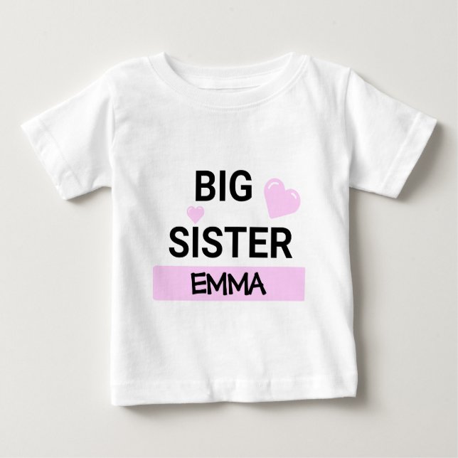 Personlig Big Sister Kärlek T Shirt (Framsida)