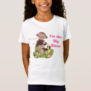 Personlig Big Sister Monkey Girls Kids Shirt Tröja