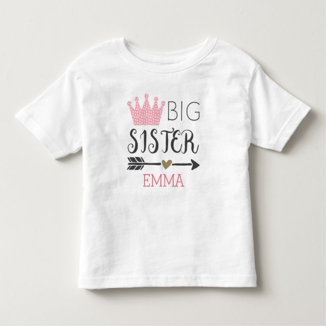 Personlig Big Sister Shirt T Shirt (Framsida)