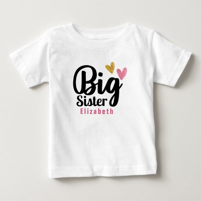 Personlig Big Sister T Shirt (Framsida)