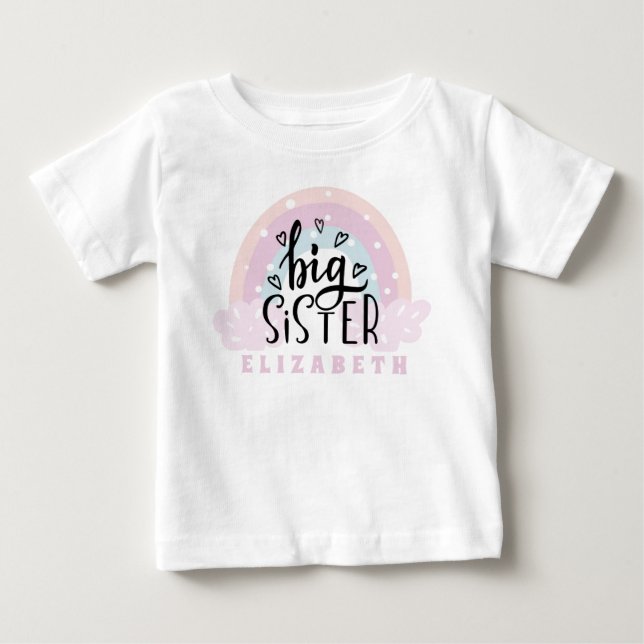 Personlig Big Sister T Shirt (Framsida)