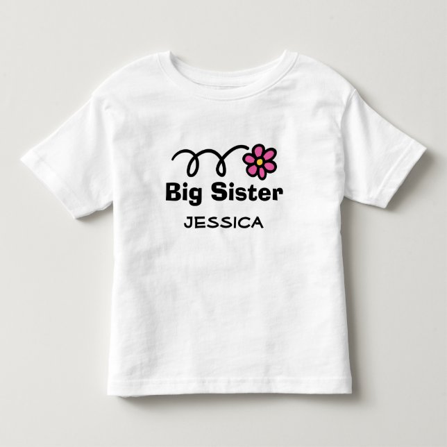 Personlig Big Sister t-shirt för äldre syskon (Framsida)