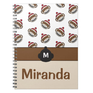 Personlig Big Smile Sock monkey Emoji Anteckningsbok Med Spiral