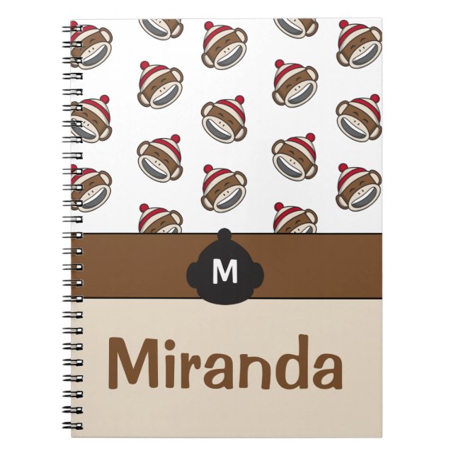 Personlig Big Smile Sock monkey Emoji Anteckningsbok Med Spiral (Framsidan)