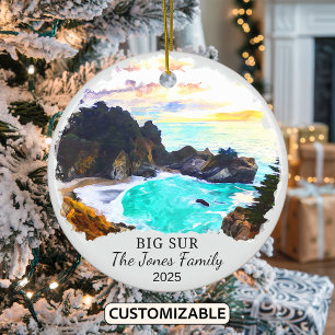 Personlig Big Sur Ornament, Kalifornien-staten Julgransprydnad Keramik