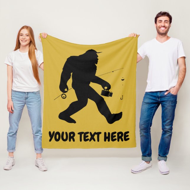 Personlig Bigfoot Sasquatch Fishing Blanket Fleecefilt (På plats)
