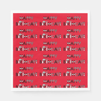 Personlig Bike Thmet Tiled Graphic Birthday Pappersservett