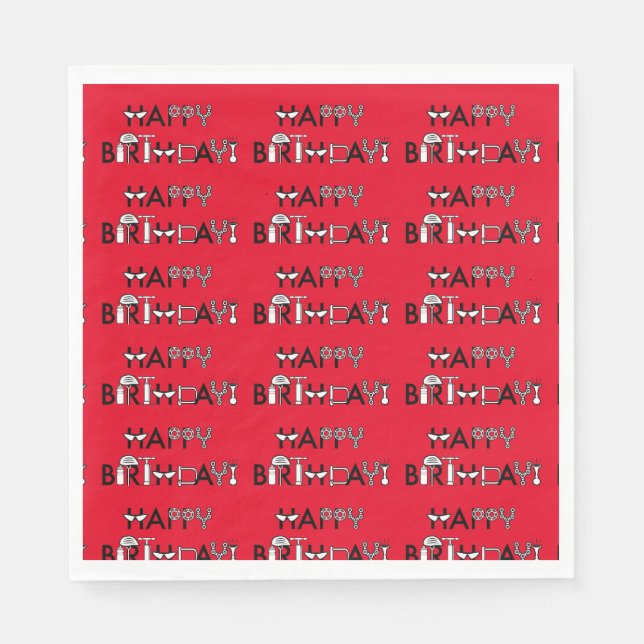 Personlig Bike Thmet Tiled Graphic Birthday Pappersservett (Framsidan)