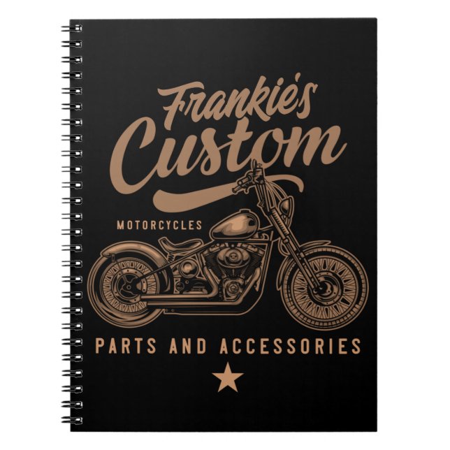 Personlig Biker Anpassningsbar Bobber Motorcle Gar Anteckningsbok (Framsidan)