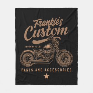 Personlig Biker Anpassningsbar Bobber Motorcle Gar Fleecefilt