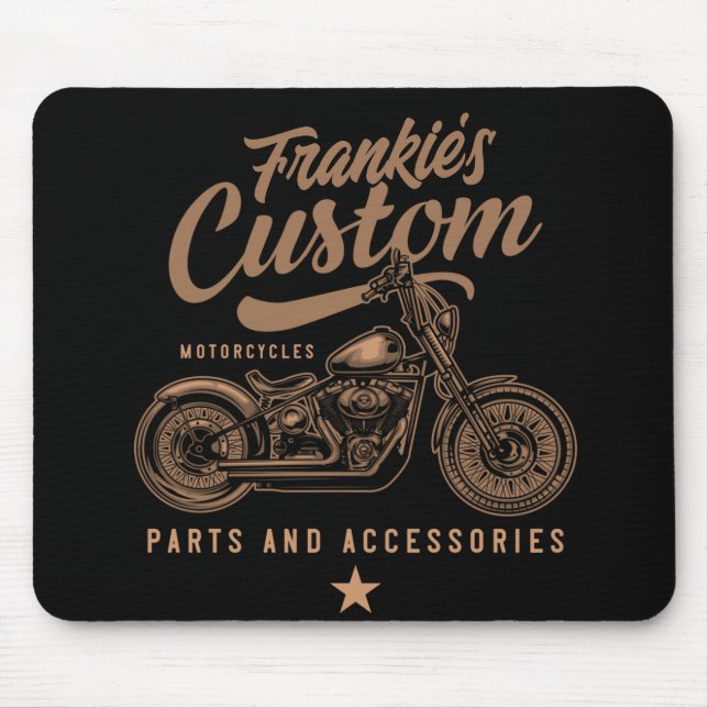 Personlig Biker Anpassningsbar Bobber Motorcle Gar Musmatta (Framsidan)