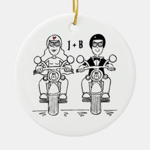 Personlig Biker Bröllop Gift Ceramic Dekoration