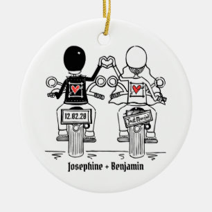 Personlig Biker Bröllop Gift Ceramic Dekoration