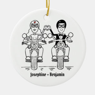 Personlig Biker Bröllop Gift Ceramic Dekoration
