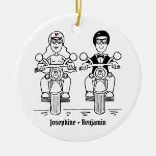 Personlig Biker Bröllop Gift Ceramic Dekoration