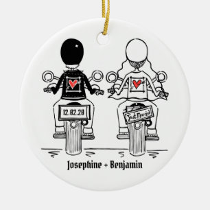 Personlig Biker Bröllop Gift Ceramic Dekoration