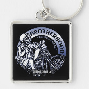 Personlig Biker BrotherKey Chain Fyrkantig Silverfärgad Nyckelring
