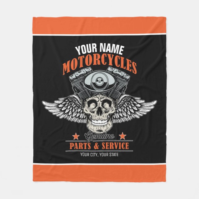 Personlig Biker för motorcykel med skal Fleecefilt (Framsidan)