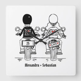 Personlig Biker - helgdag för motorcykel Fyrkantig Klocka
