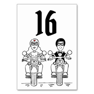 Personlig Biker Motorcle Bröllop Bordsnummer