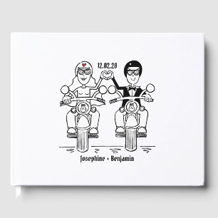 Personlig Biker Motorcykel Bröllop Gästböcker