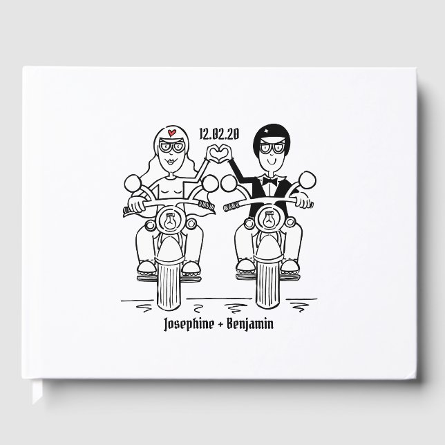 Personlig Biker Motorcykel Bröllop Gästböcker (Framsida)