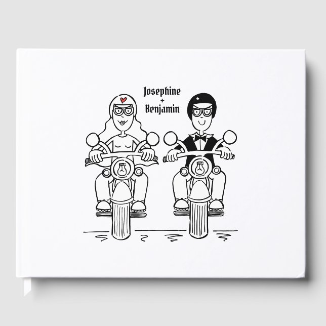 Personlig Biker Motorcykel Bröllop Gästböcker (Framsida)