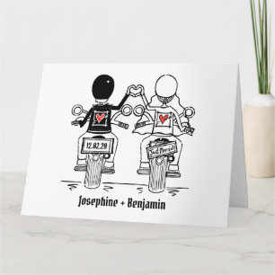 Personlig Biker Motorcykel Bröllop Hälsning Kort