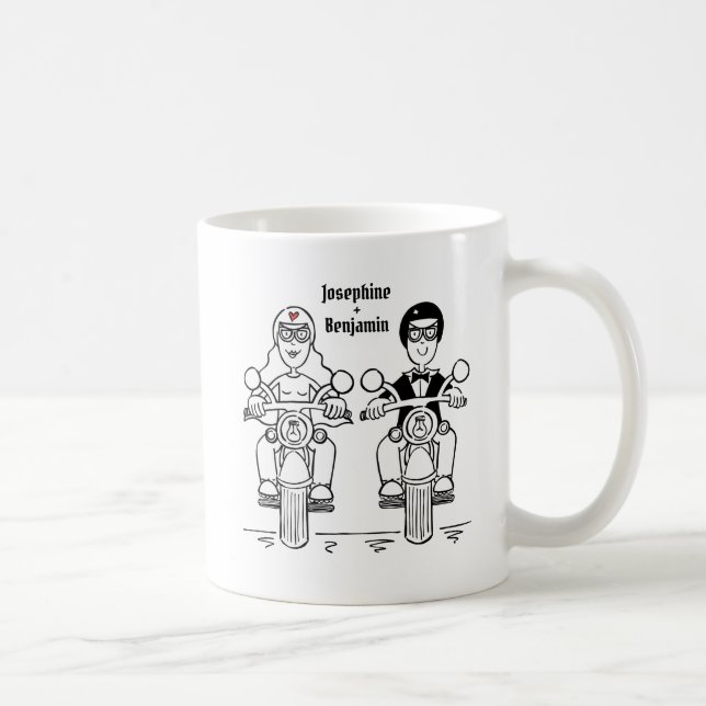Personlig Biker par Bröllop Gift Ceramic Mugg (Höger)