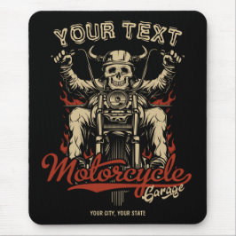 Personlig Biker Skeleton Motorcle Shop Garage Musmatta