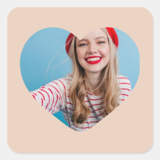 personlig bild-dekal hjärta fyrkantigt klistermärke