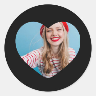personlig bild-dekal hjärta runt klistermärke