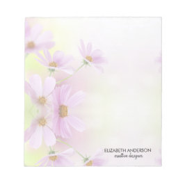 Personlig bild och rosa blomma akvarell anteckningsblock